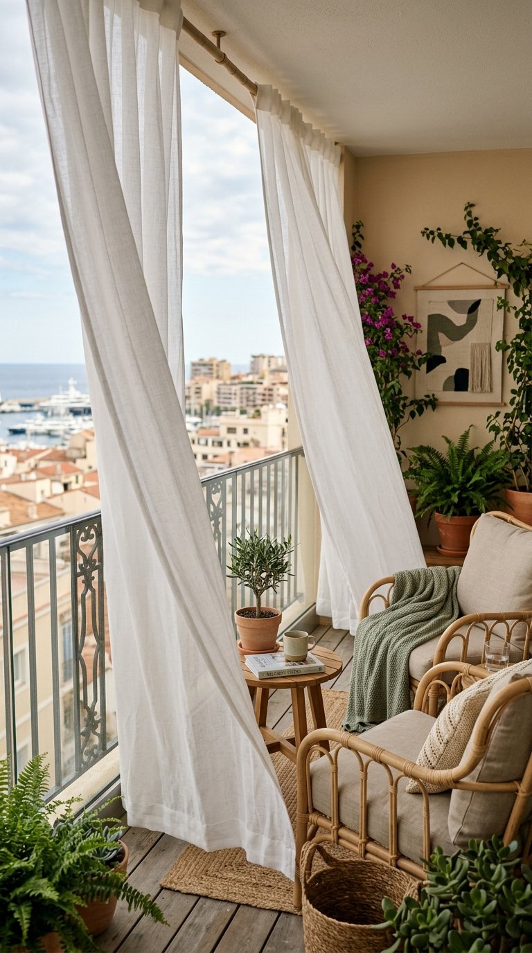 Define the Space With Railing Curtains