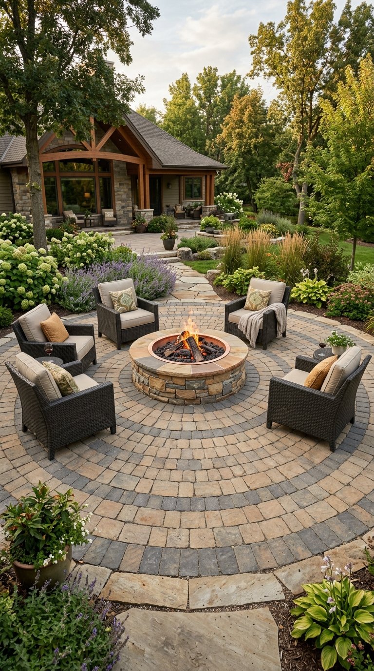 Design a Fire Pit Patio With Surrounding Pavers