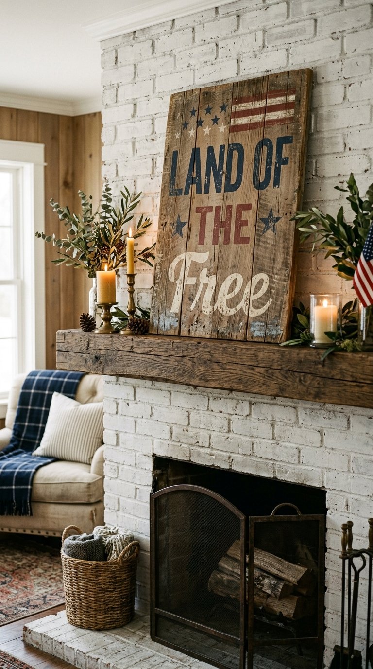 Display Vintage-Style Patriotic Signs