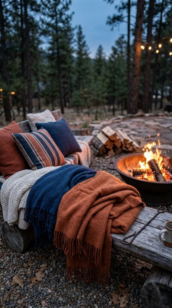 Finish With a Cozy Blanket and Pillow Pile