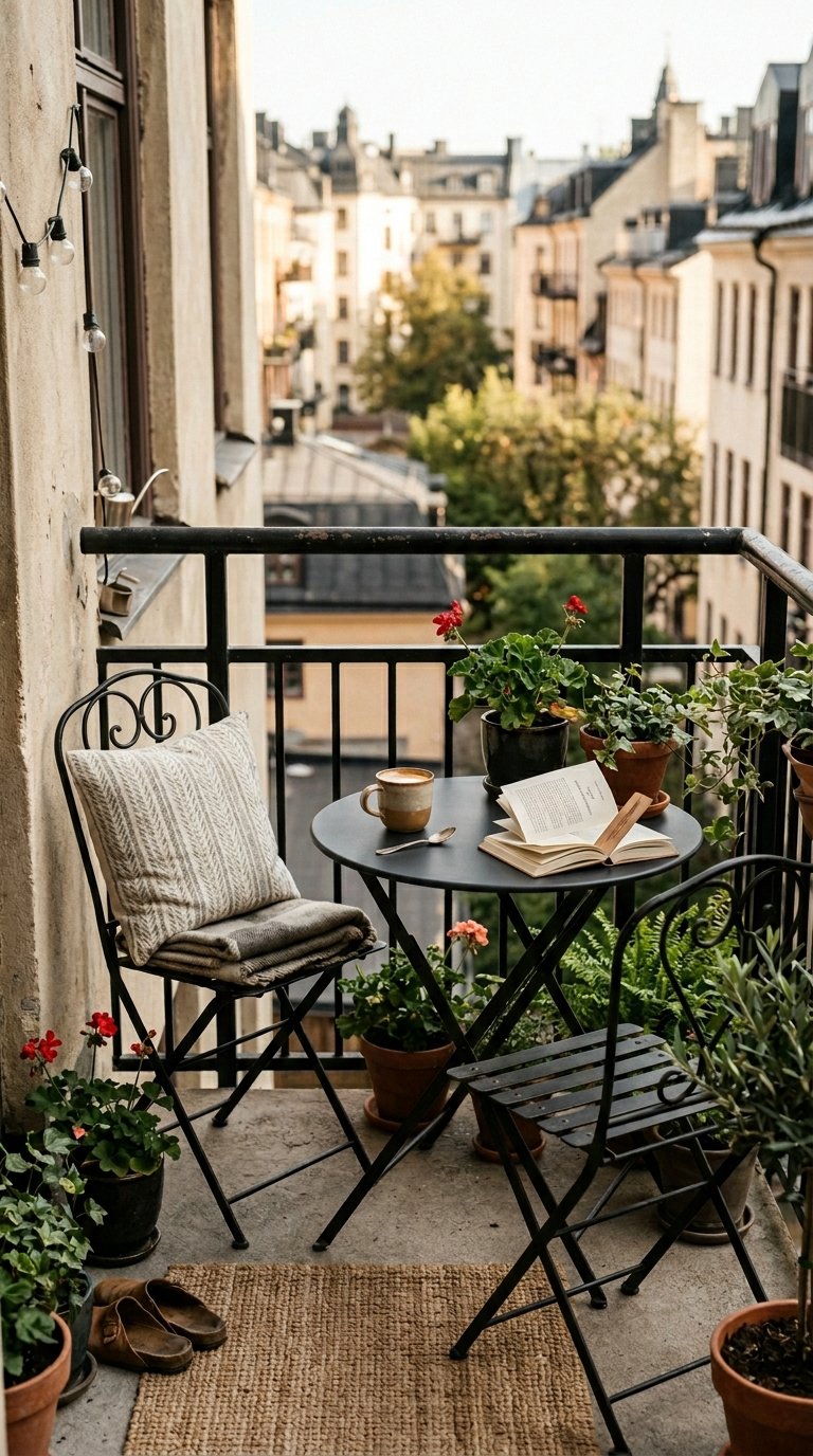 Folding Bistro Set for a Space-Saving Dining Nook