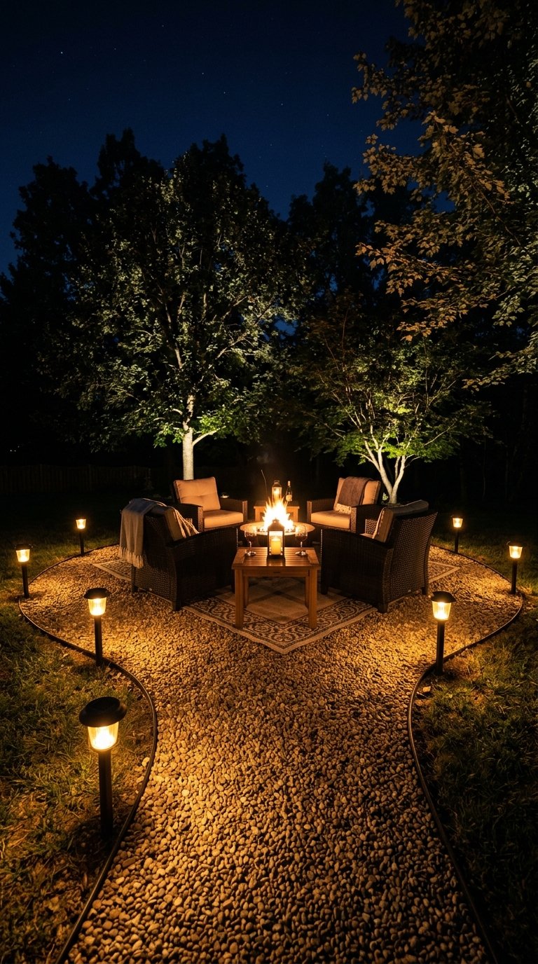 Frame the Sitting Area With Low Landscape Lighting