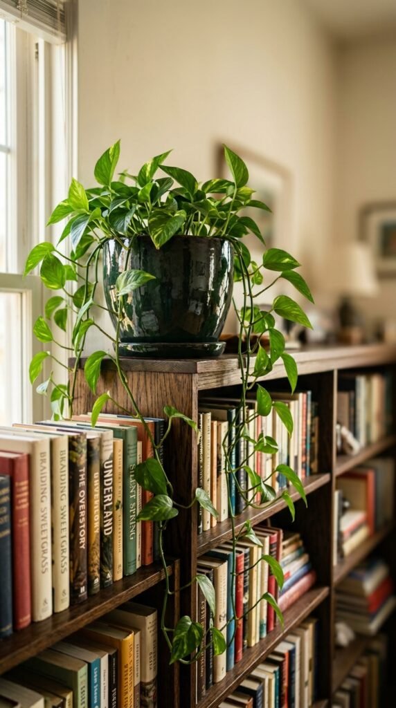 Greenery in Dark, Glossy Planters