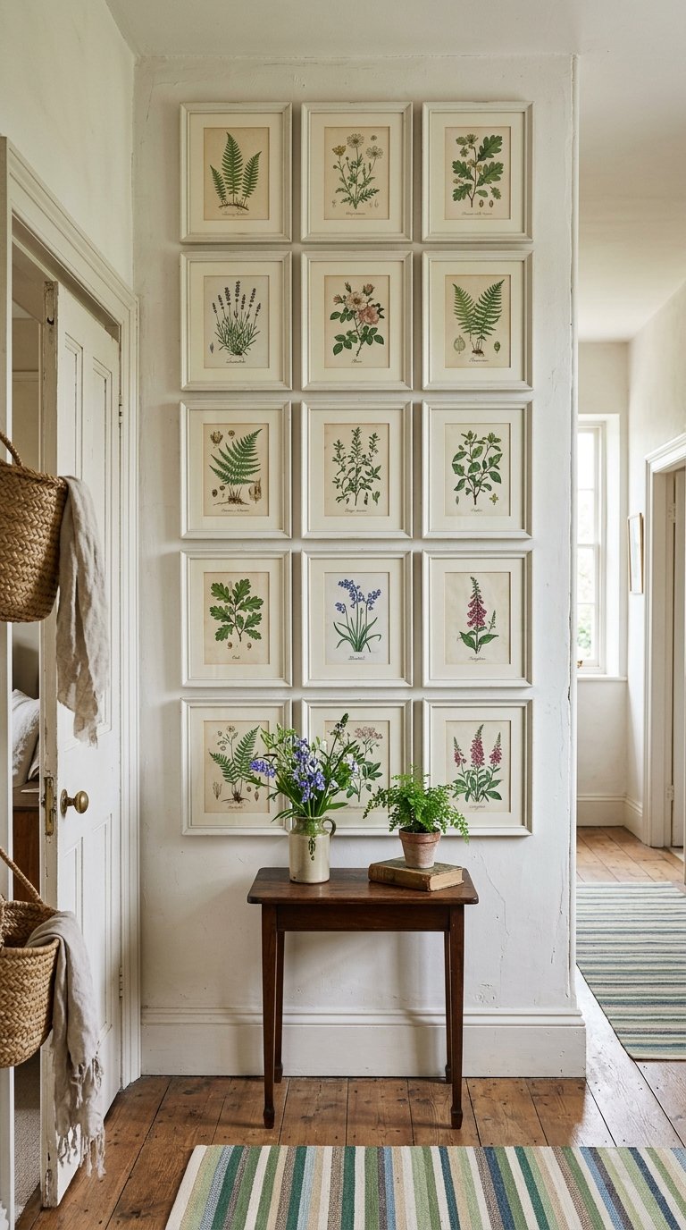 Hang Botanical Prints in Simple White Frames