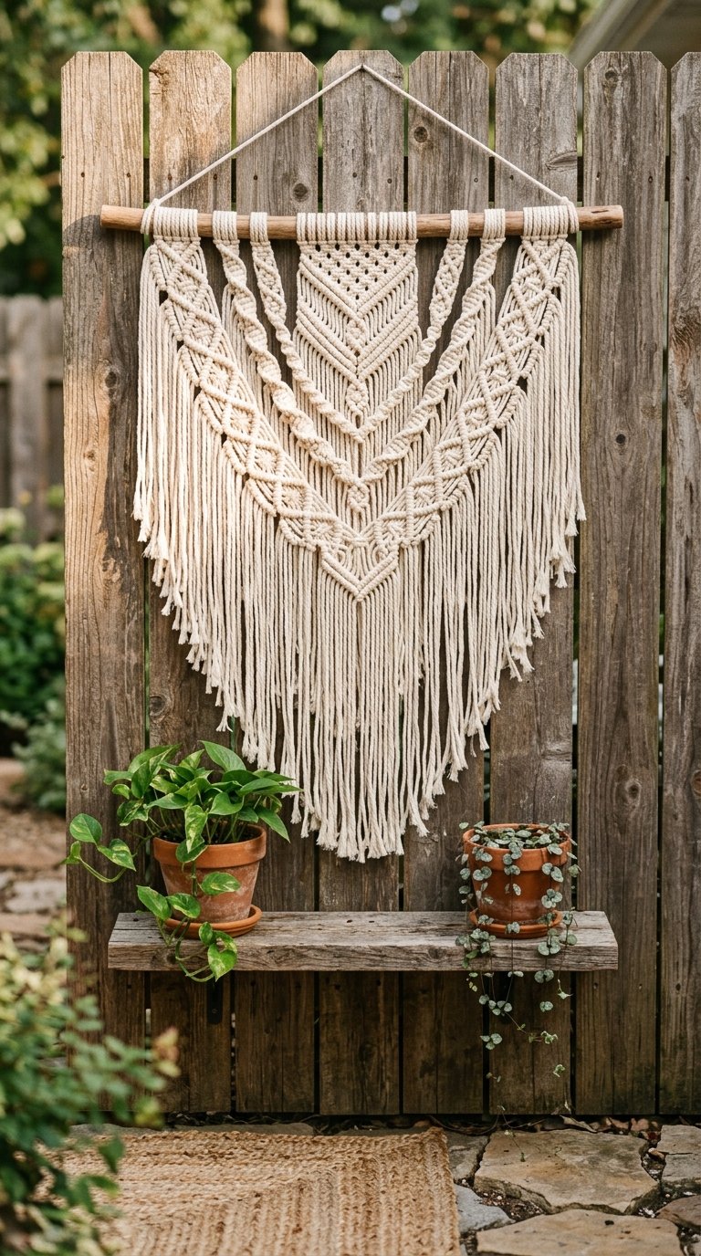 Hang Macrame Wall Art on the Exterior Wall
