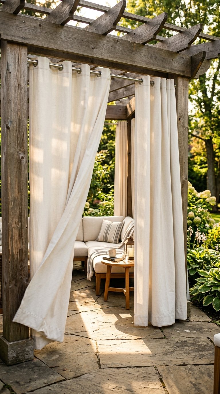 Hang Outdoor Curtains for Privacy