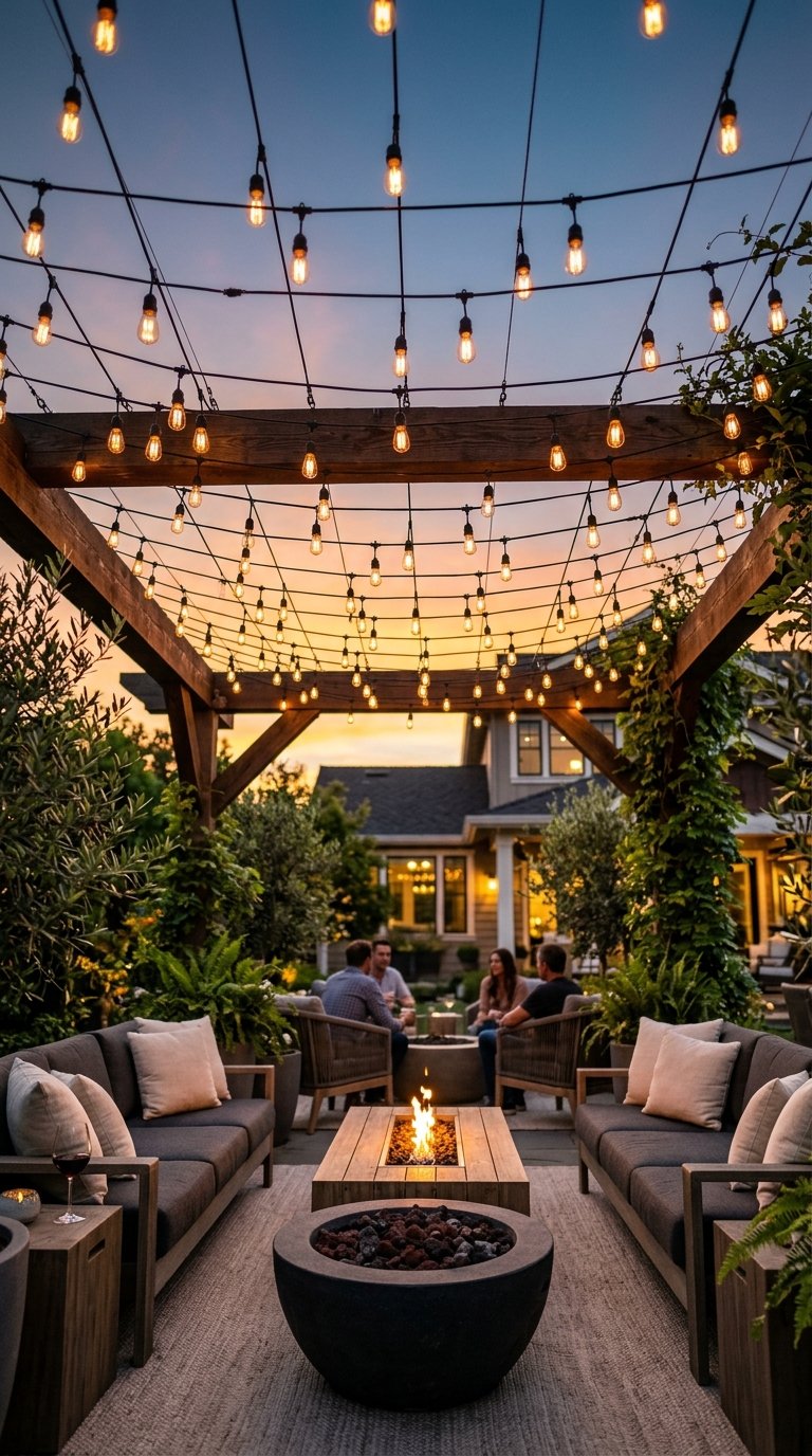 Hang String Lights at Canopy Height