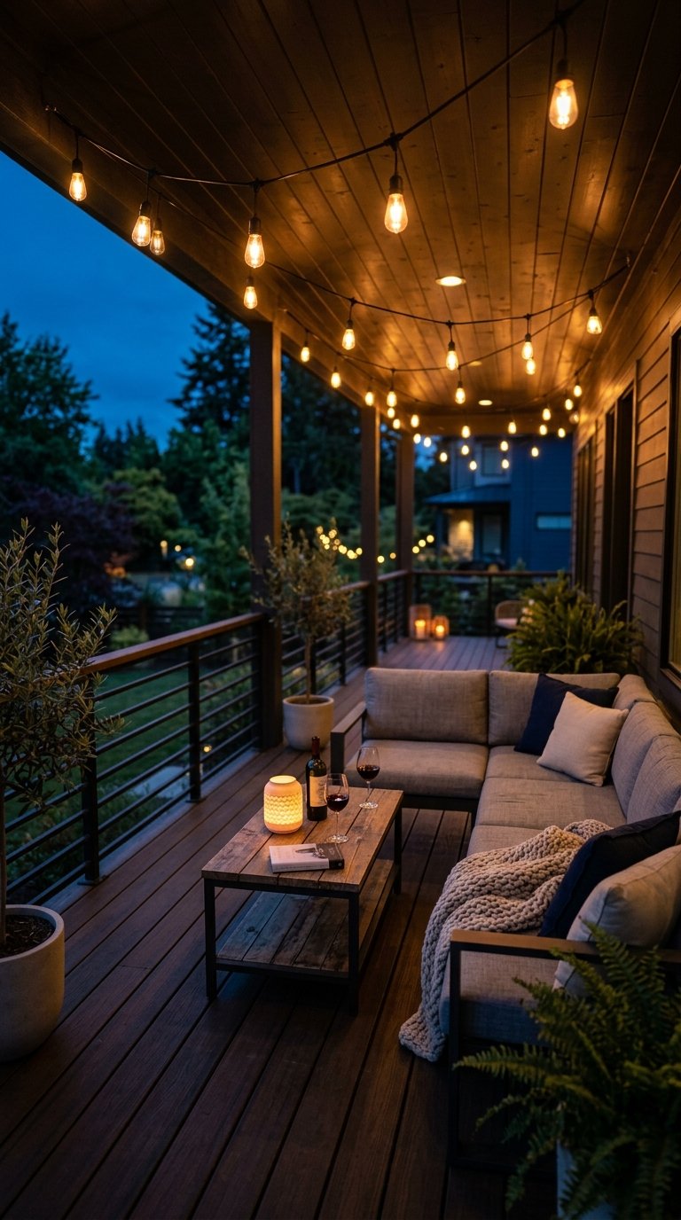 Hang String Lights for Evening Ambiance