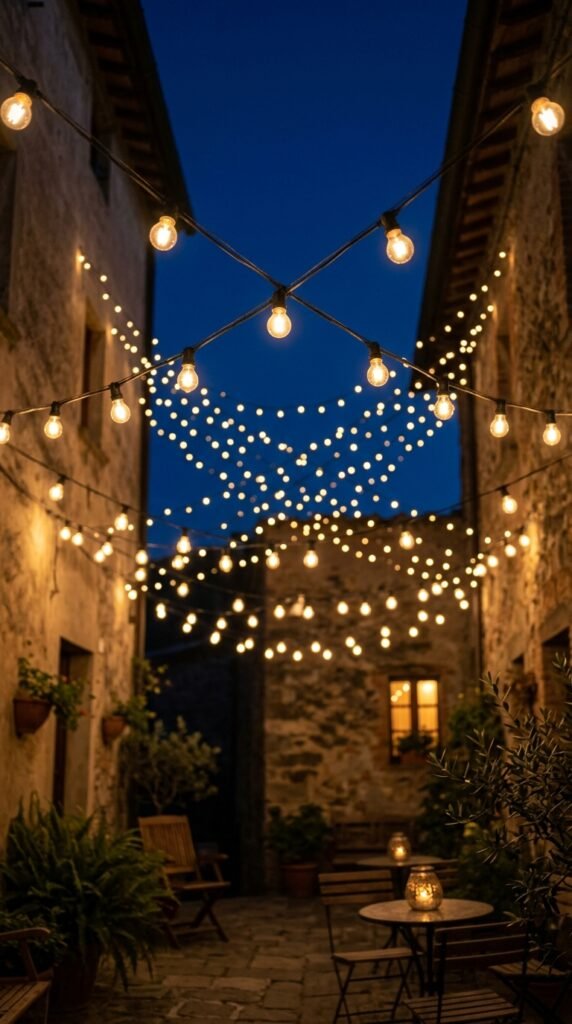 Hang String Lights for Evening Ambiance