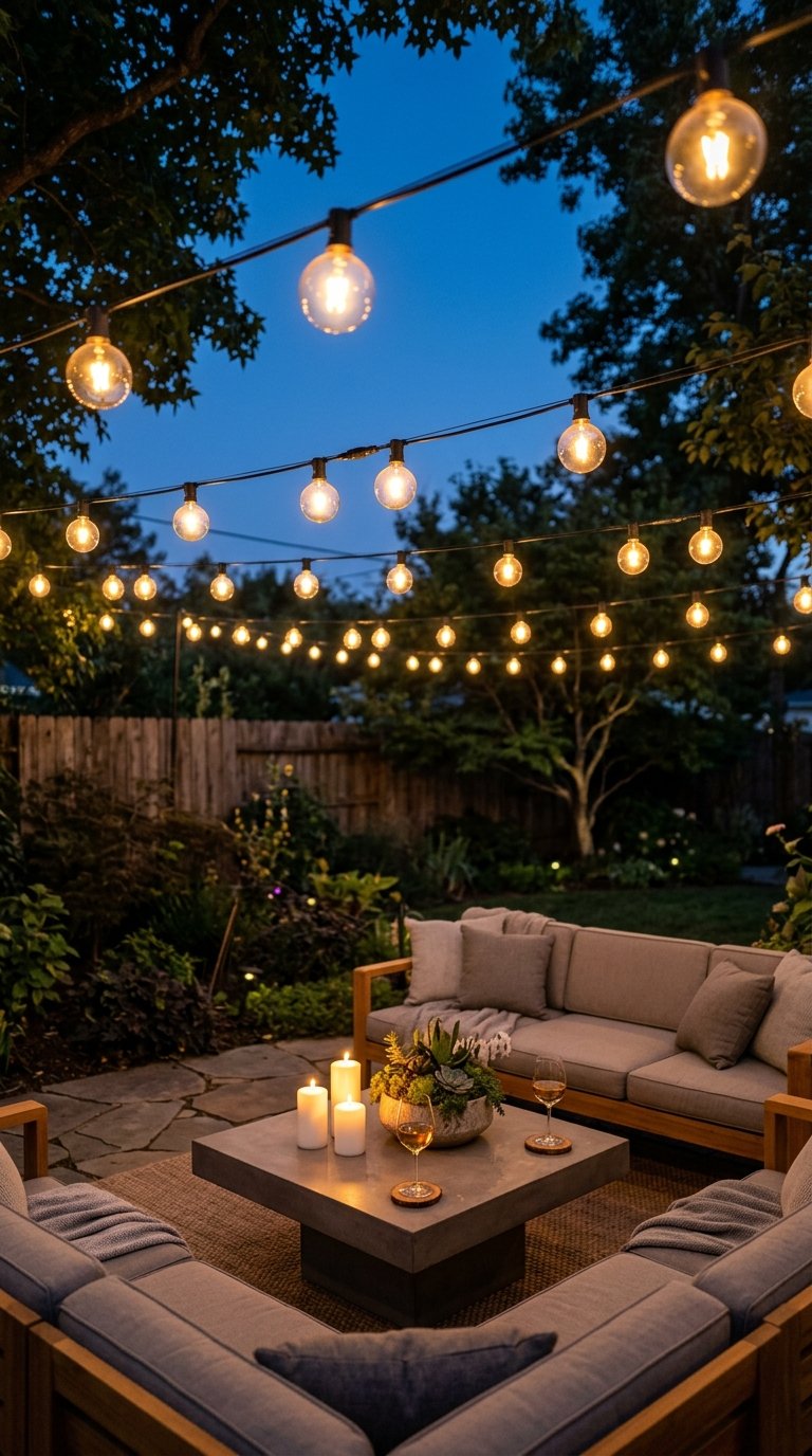 Hang String Lights in a Canopy Formation