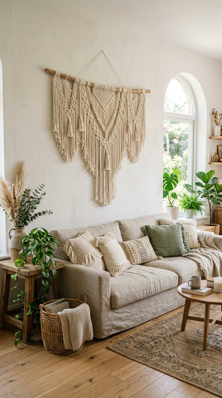 Hang a Macrame Wall Piece as Your Focal Point