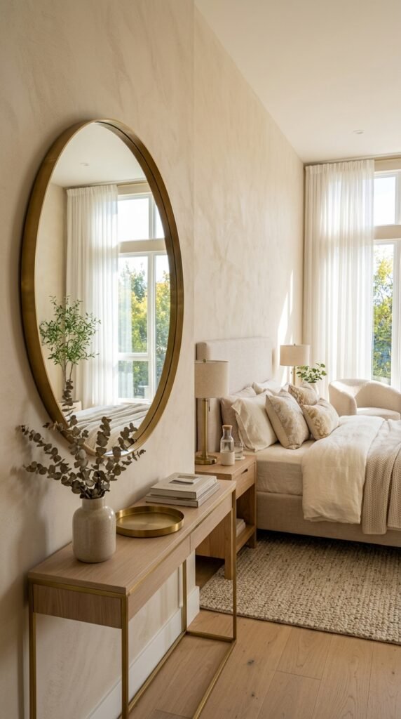 Hang a Round Mirror to Amplify Light and Space