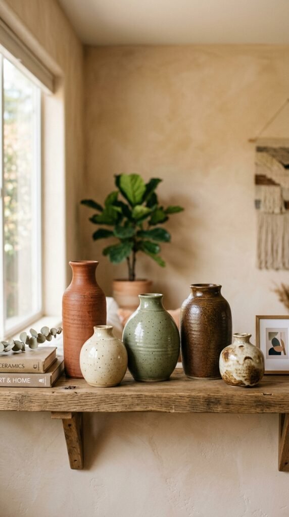 Incorporate Ceramic Vases in Varied Earthy Glazes