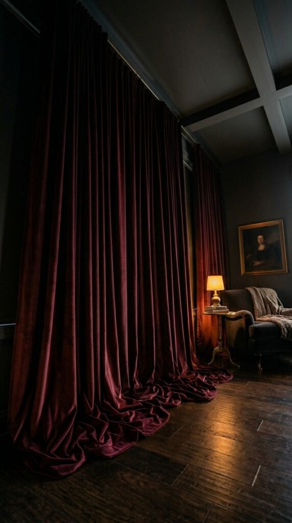 Incorporate Floor-to-Ceiling Curtains in Rich Jewel Tones