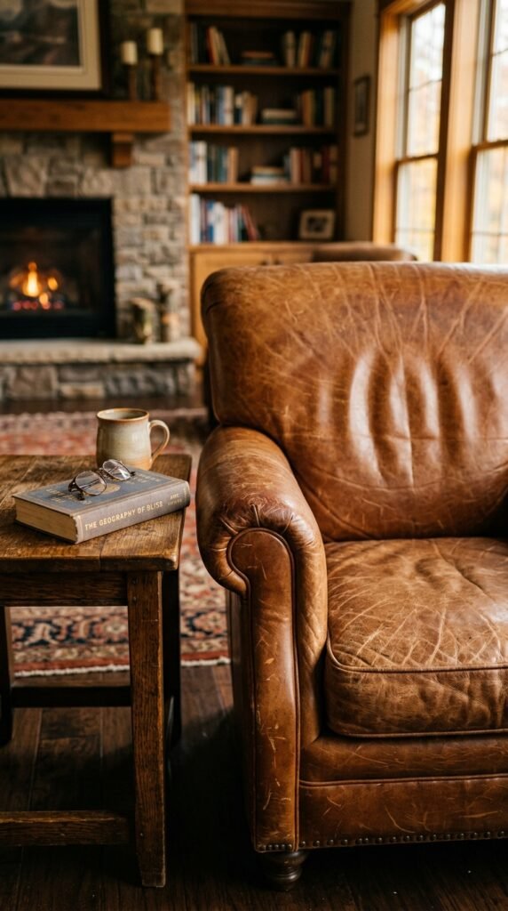 Incorporate Leather Furniture for Texture and Tone