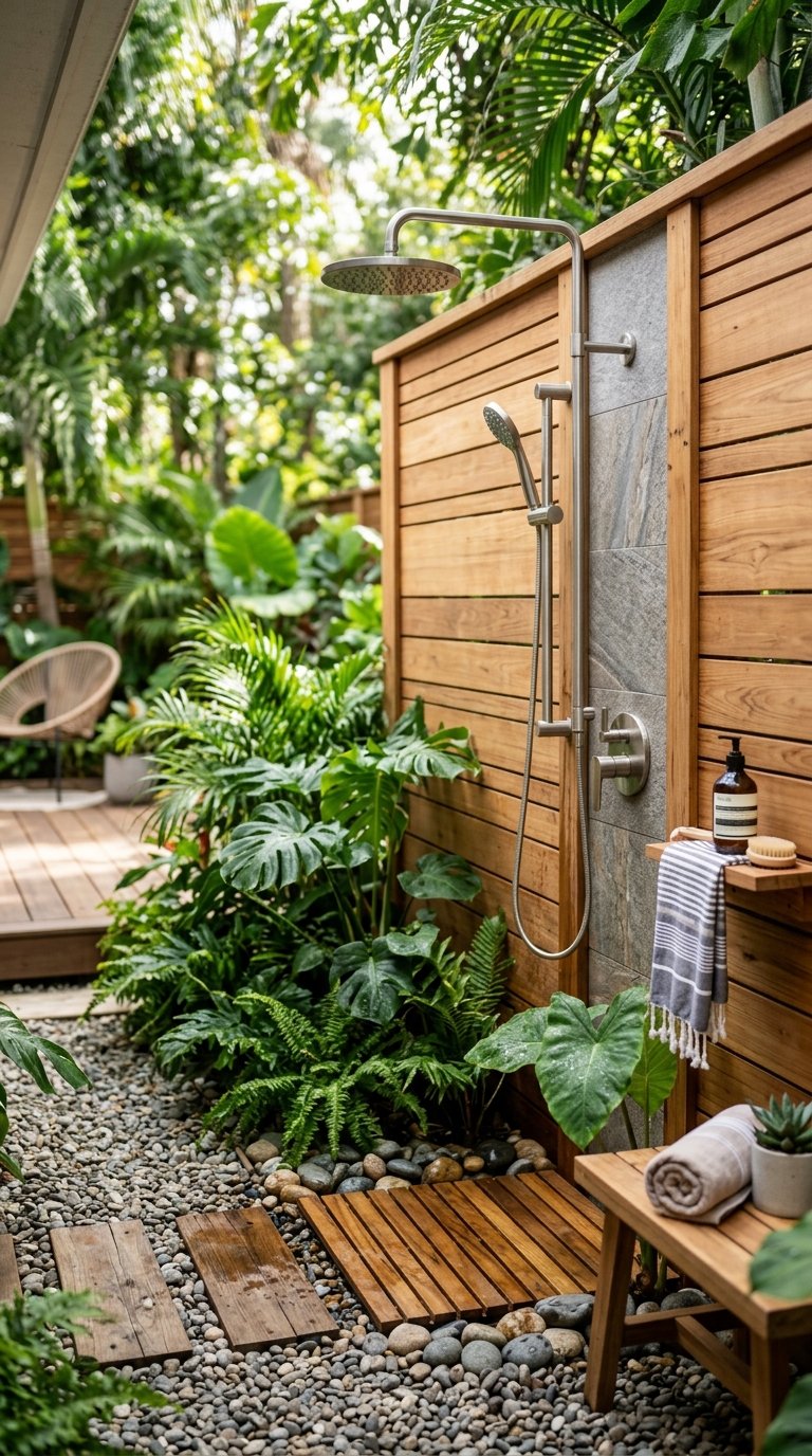 Install a Compact Outdoor Shower