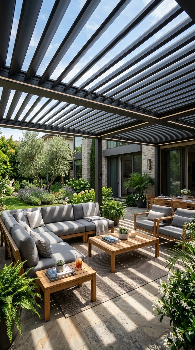 Install a Louvered Pergola Roof for Adjustable Shade