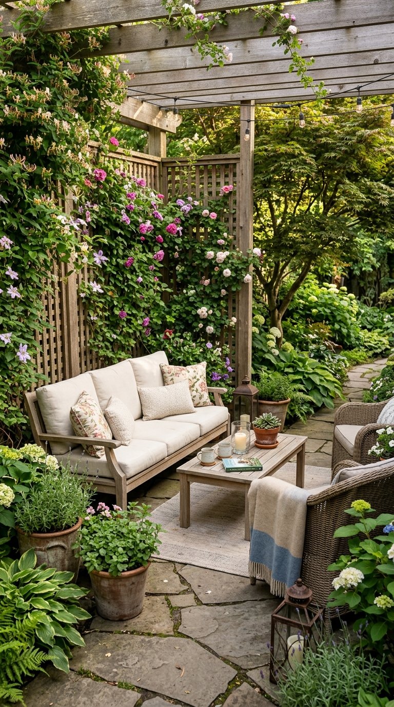 Install a Privacy Screen With Lattice and Climbing Plants