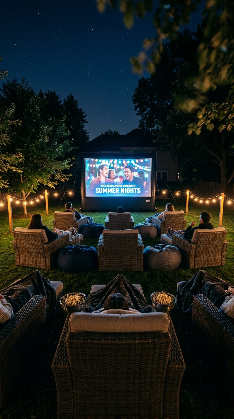 Install an Outdoor Movie Seating Area