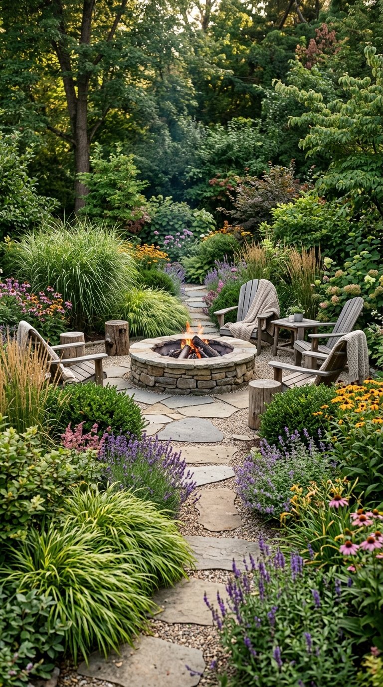 Landscaping to Frame the Fire Pit Area