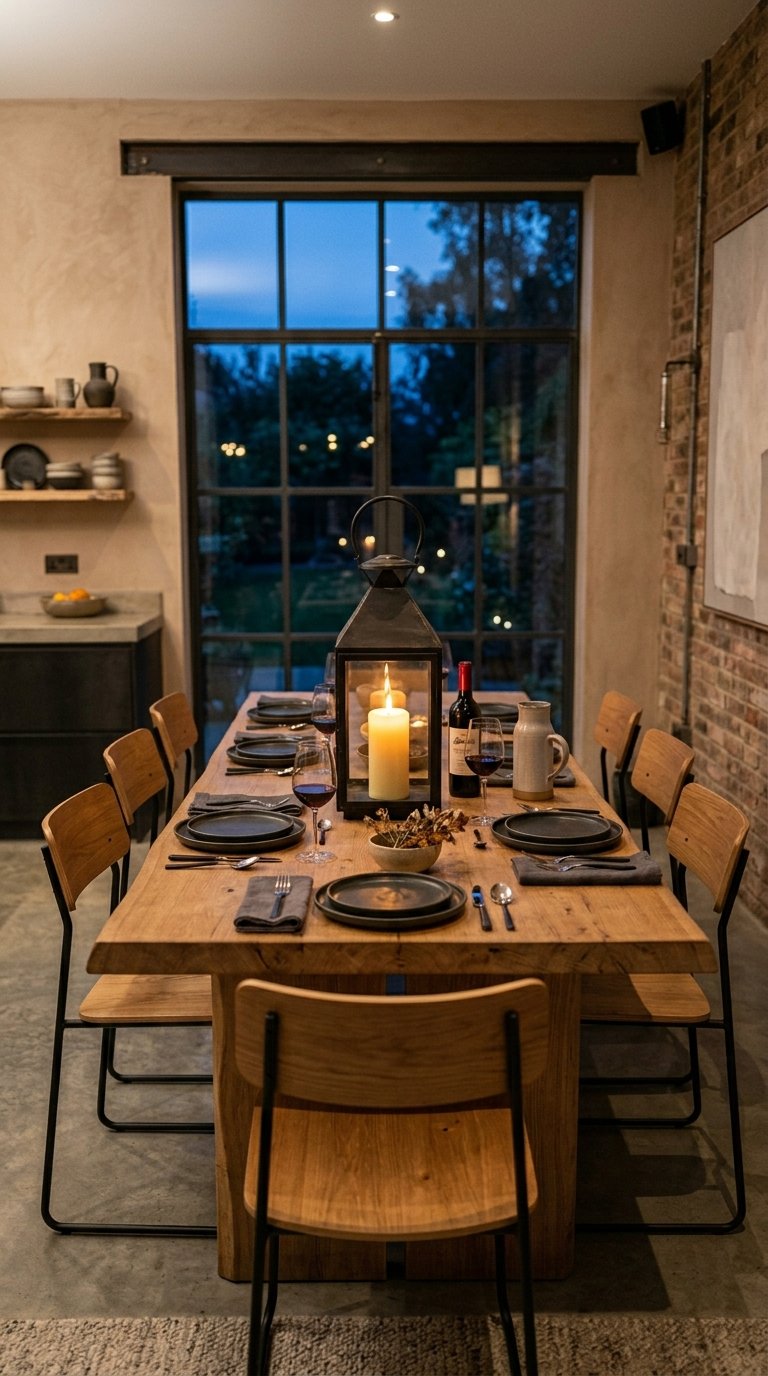 Lantern Centerpiece with a Pillar Candle Inside