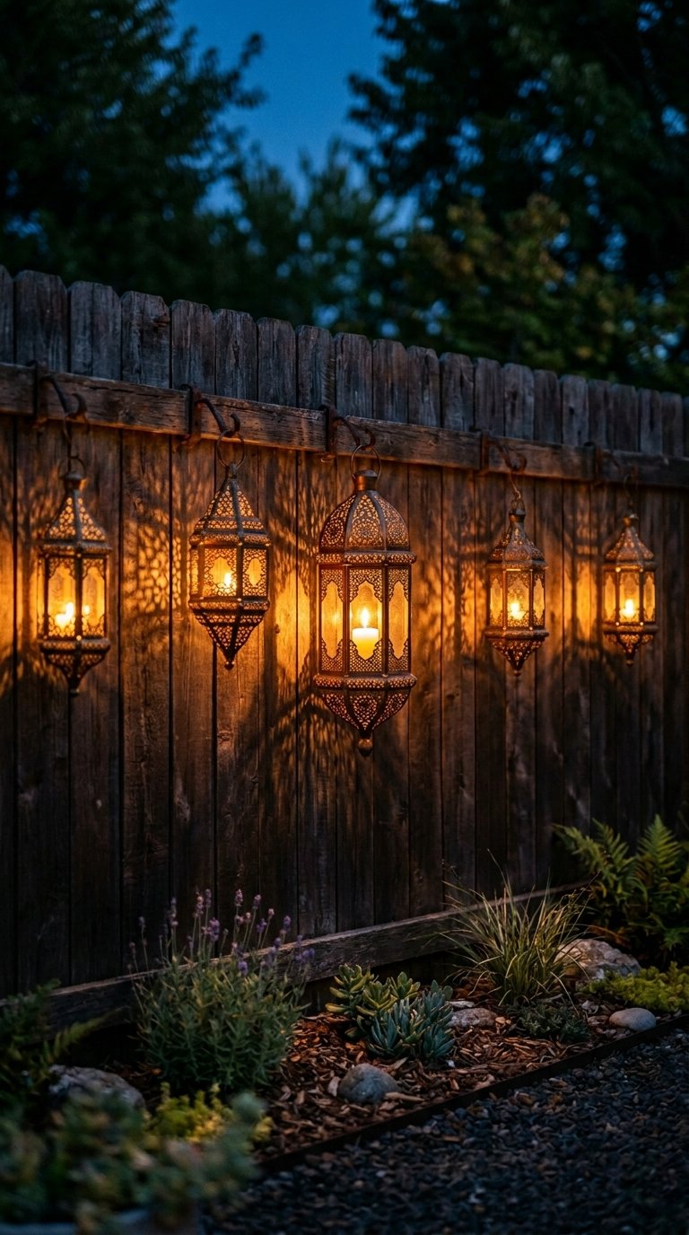 Lanterns Along a Fence Line