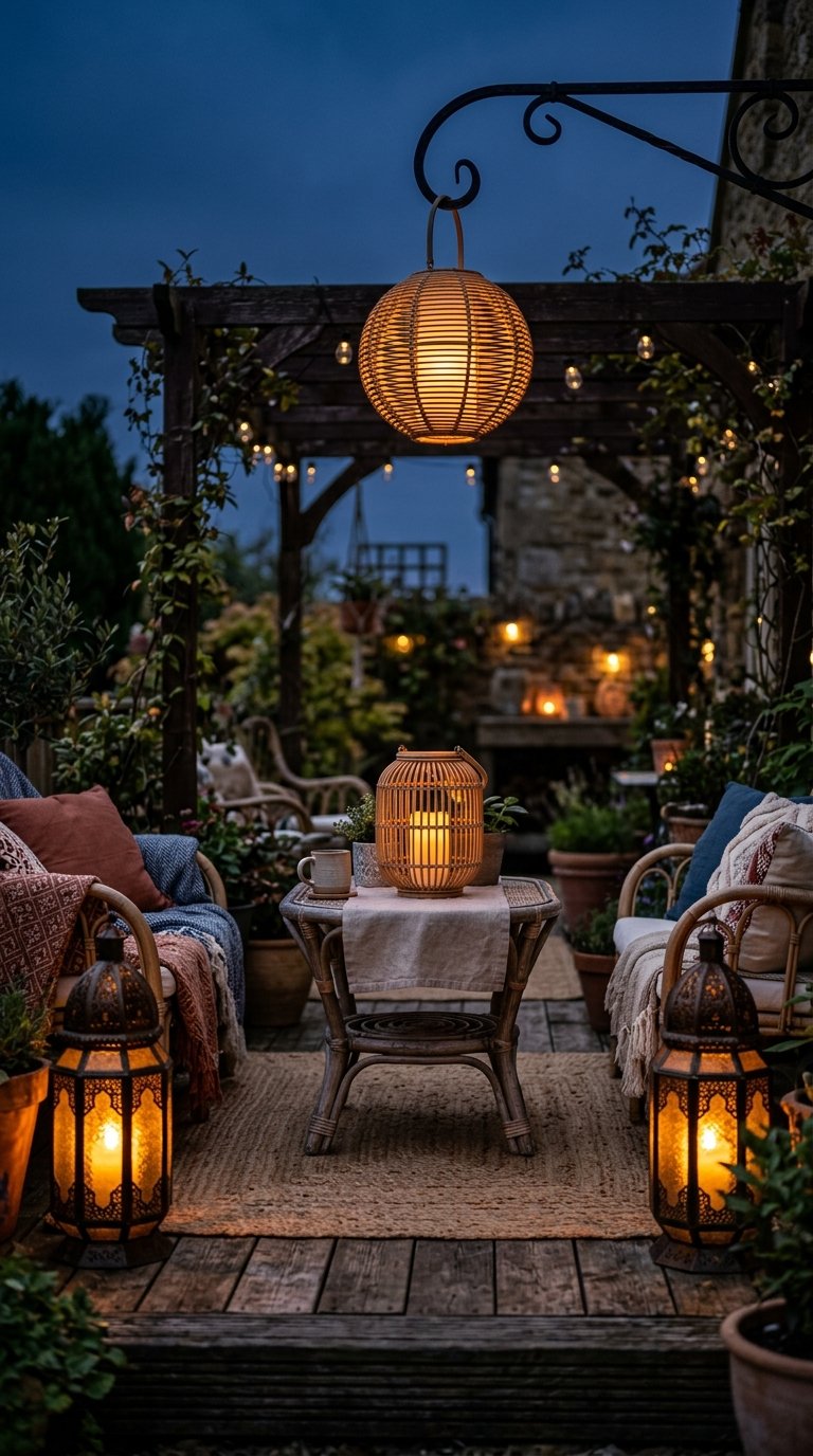 Lanterns at Multiple Heights for Layered Lighting