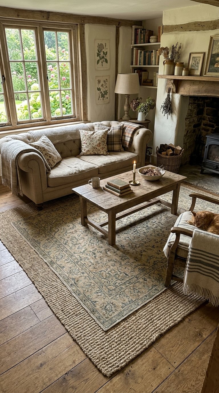 Layer Multiple Rugs for a Collected, Relaxed Feel