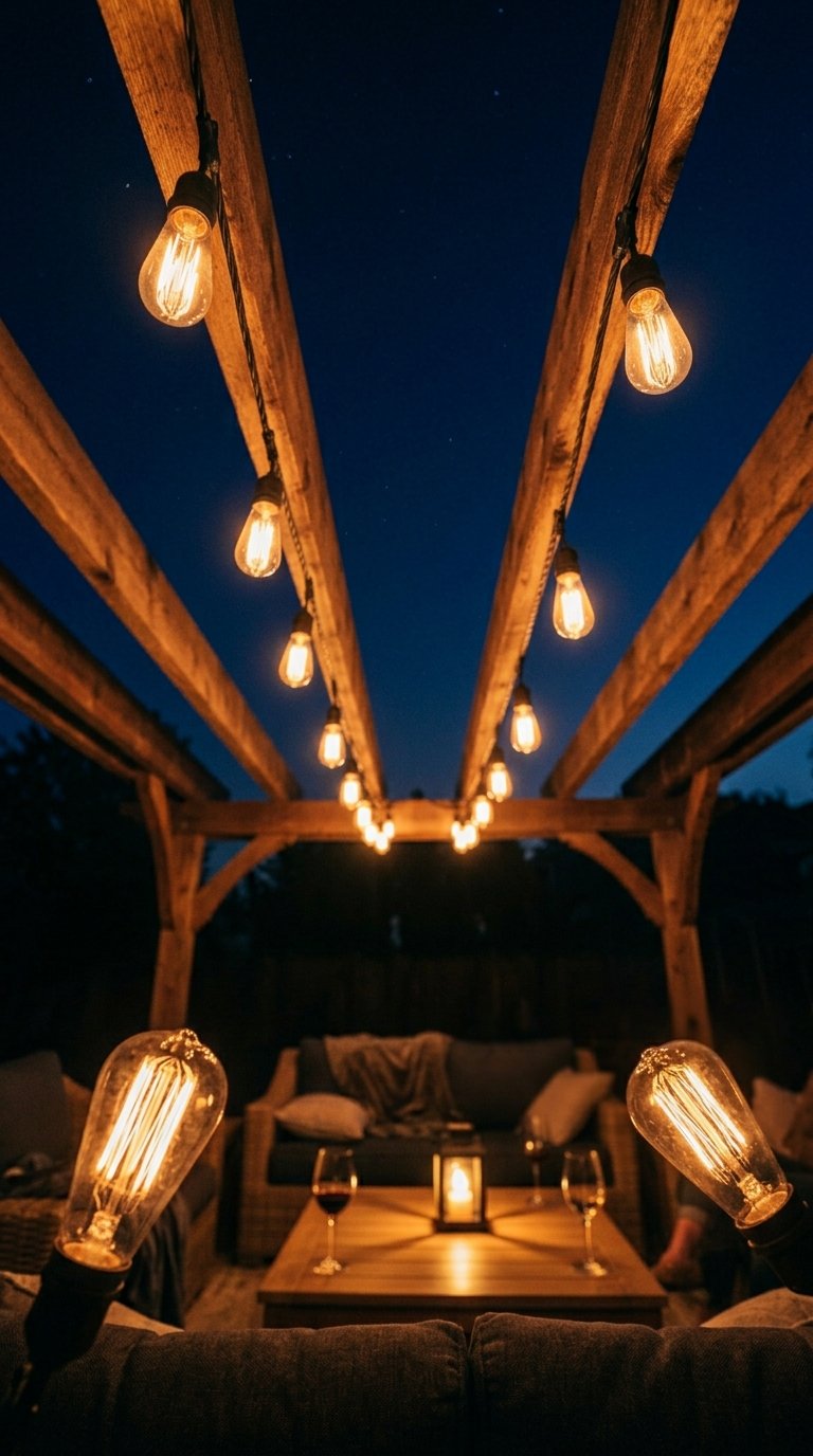 Layer String Lights at Ceiling Height