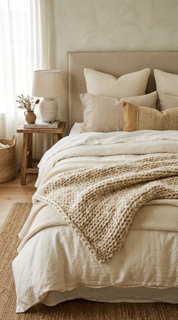 Layer Throw Blankets at the Bed Foot
