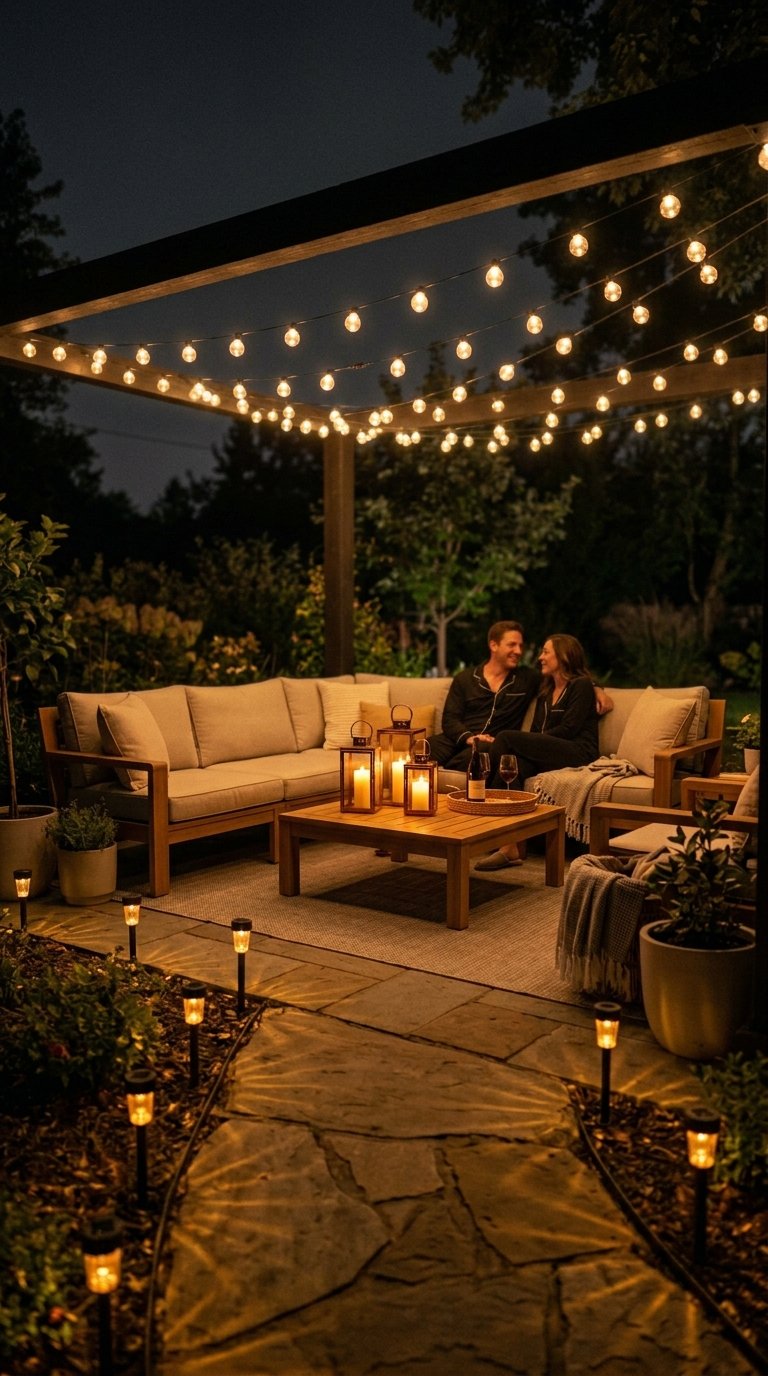Layer the Entire Seating Area With Lighting