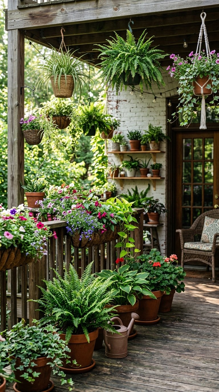 Layer the Porch With Plants at Multiple Heights