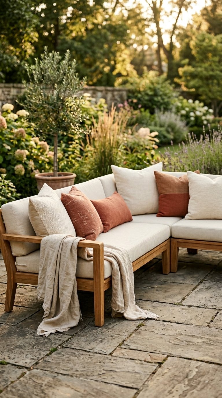 Layer the Sitting Area With Outdoor Throw Pillows