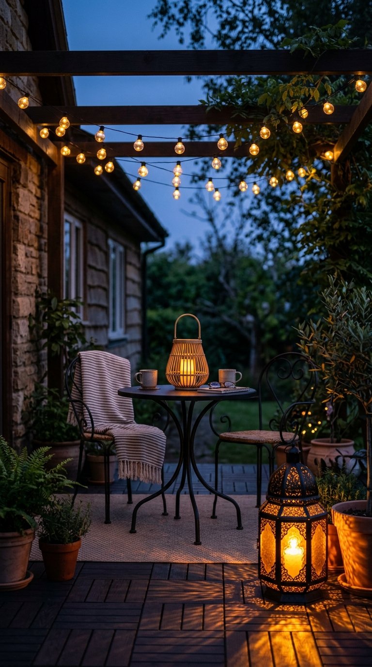 Layered Lighting With Lanterns and Candles