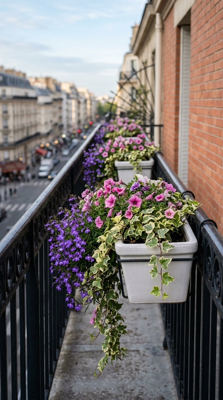 Line the Railing With Railing Planter Boxes