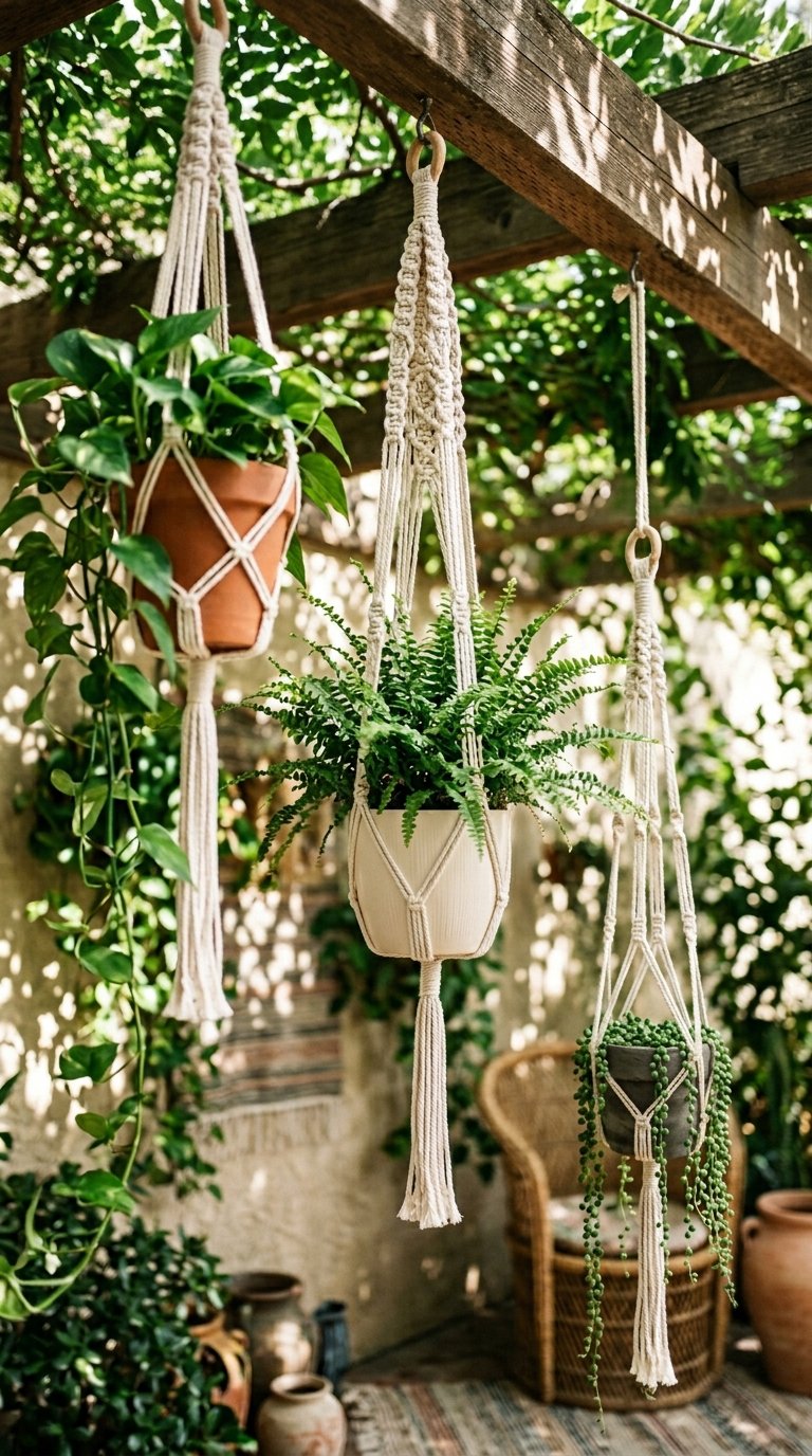 Macrame Plant Hangers to Suspend Greenery