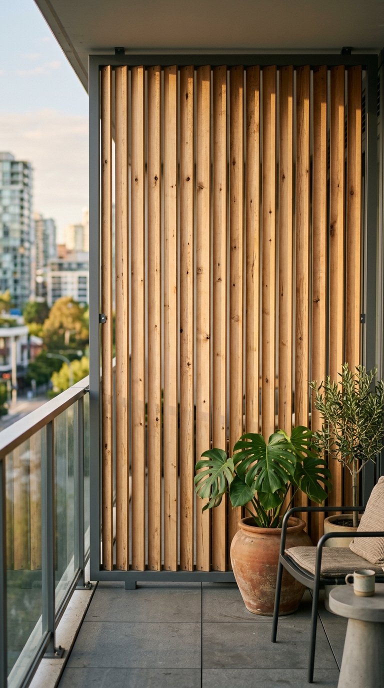 Mount Cedar Slat Panels on Your Balcony Wall