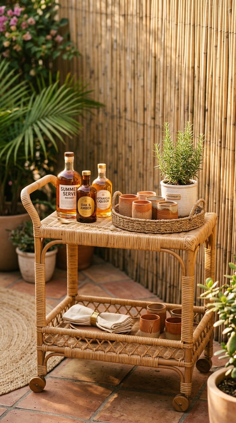  Outdoor Bar Cart With Boho Styling