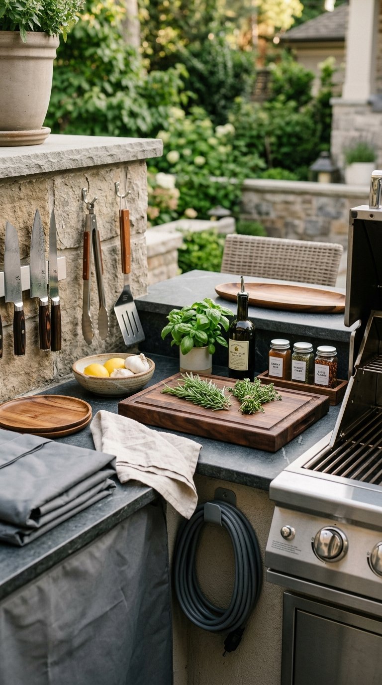 Outdoor Kitchen With the Right Accessories