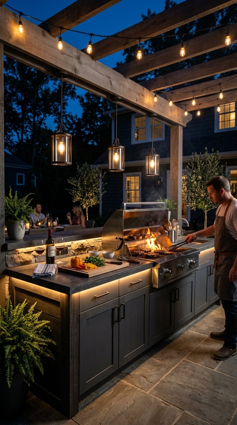 Outdoor Lighting for Night Cooking