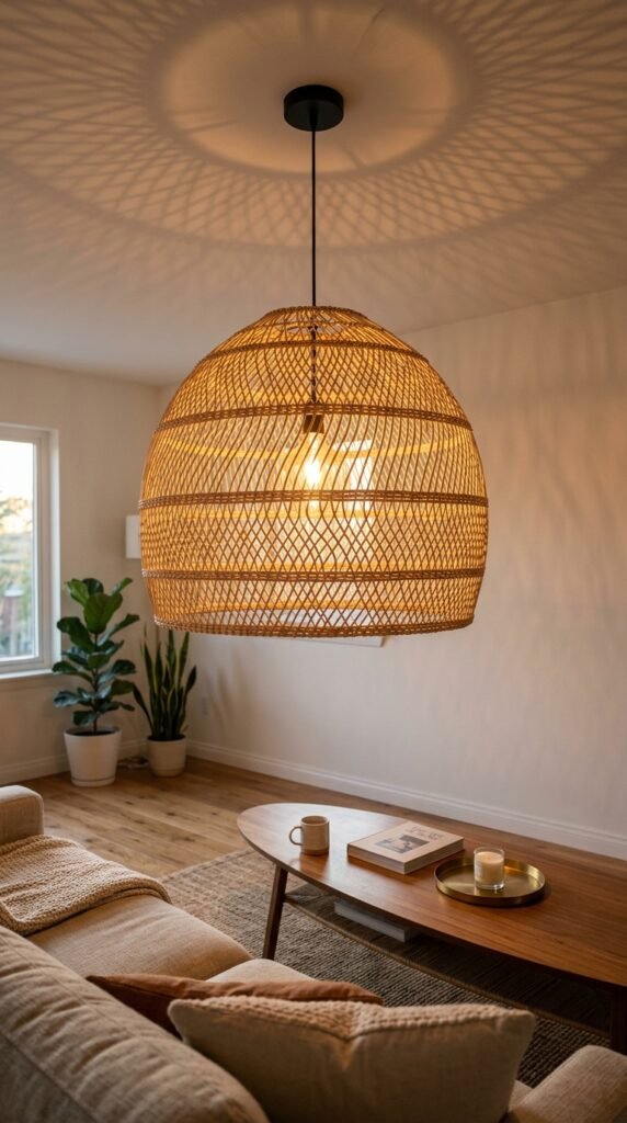 Overhead Lighting With a Sculptural Pendant