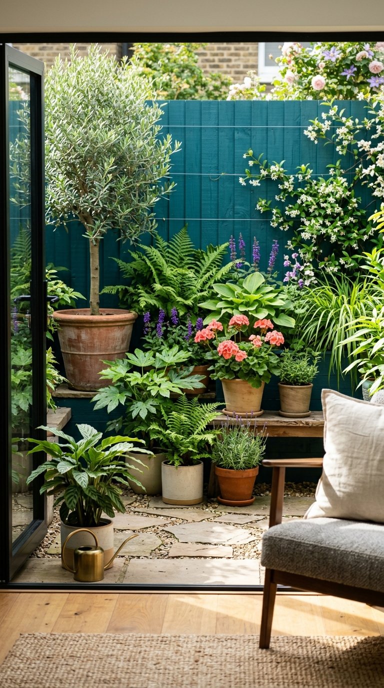 Paint the Fence or Back Wall a Strong Color