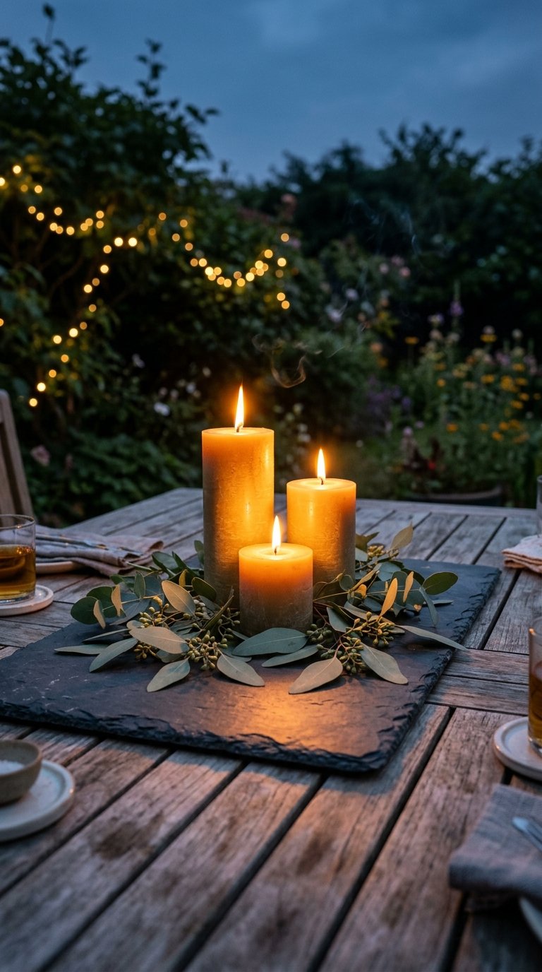 Patio Lantern and Citronella Candle Cluster