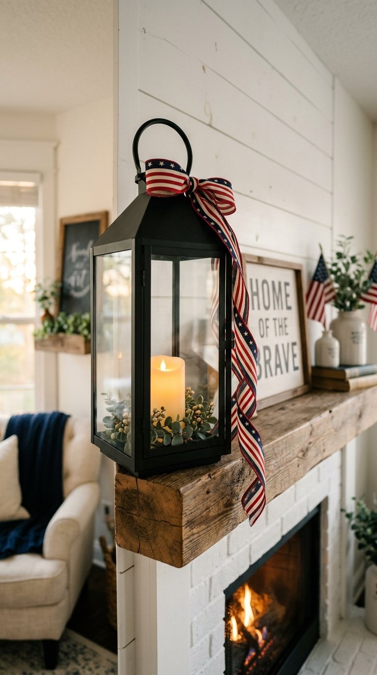 Patriotic Lantern as a Focal Point