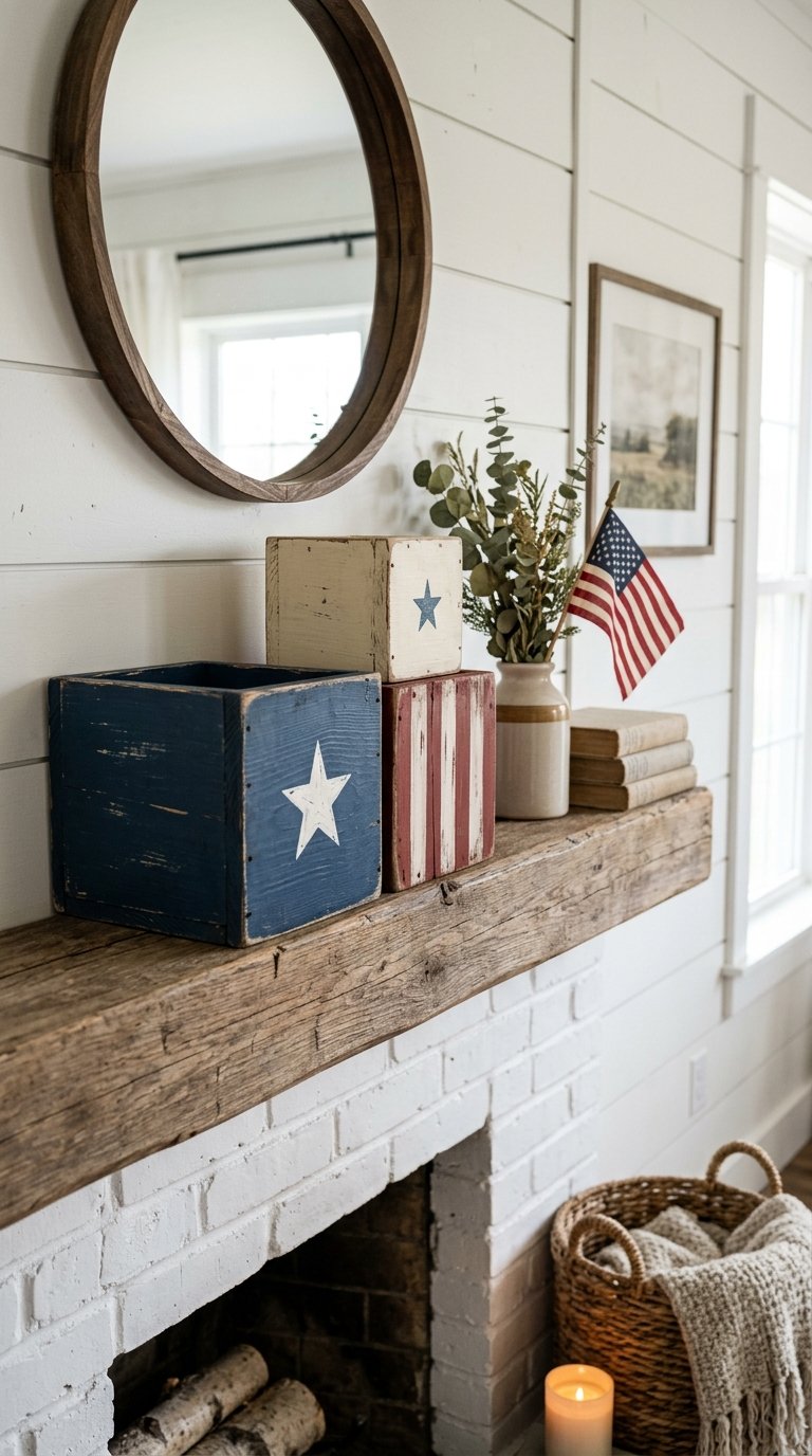 Patriotic Vignette With Nesting Boxes