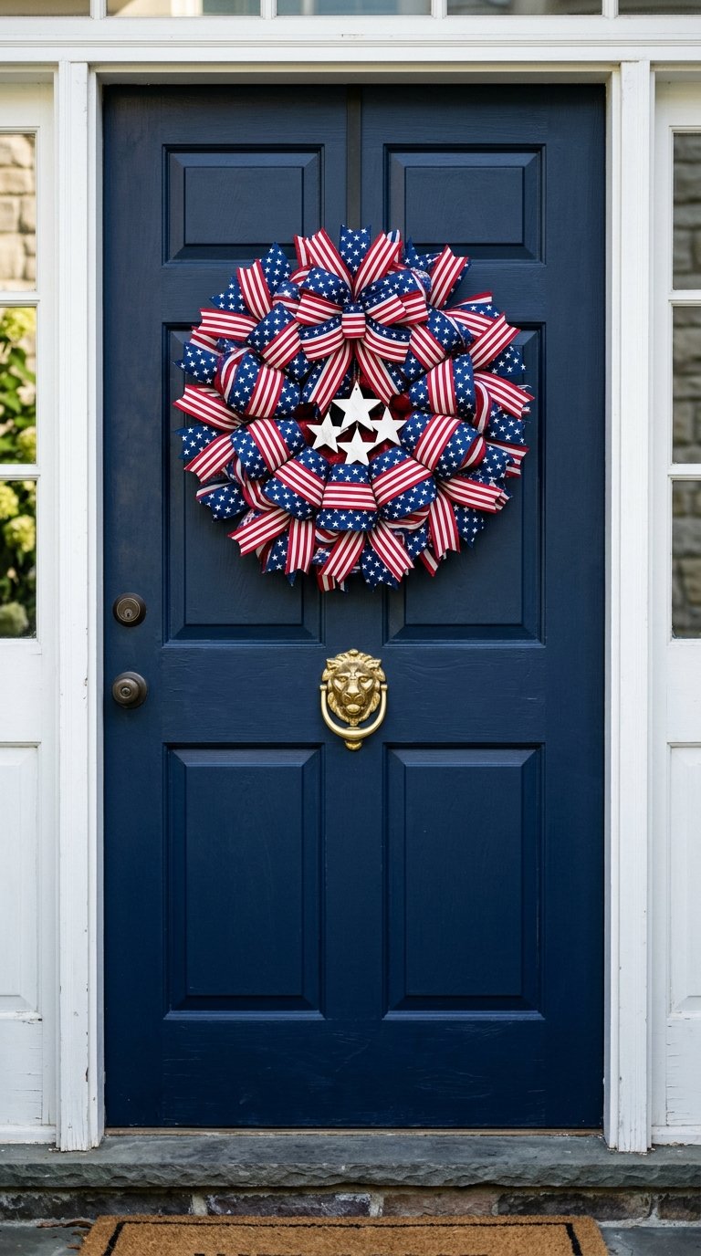 Patriotic Wreath on the Front Door