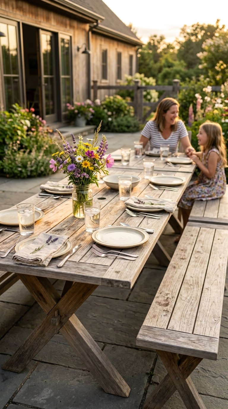 Picnic Table as a Dual-Purpose Seating Area