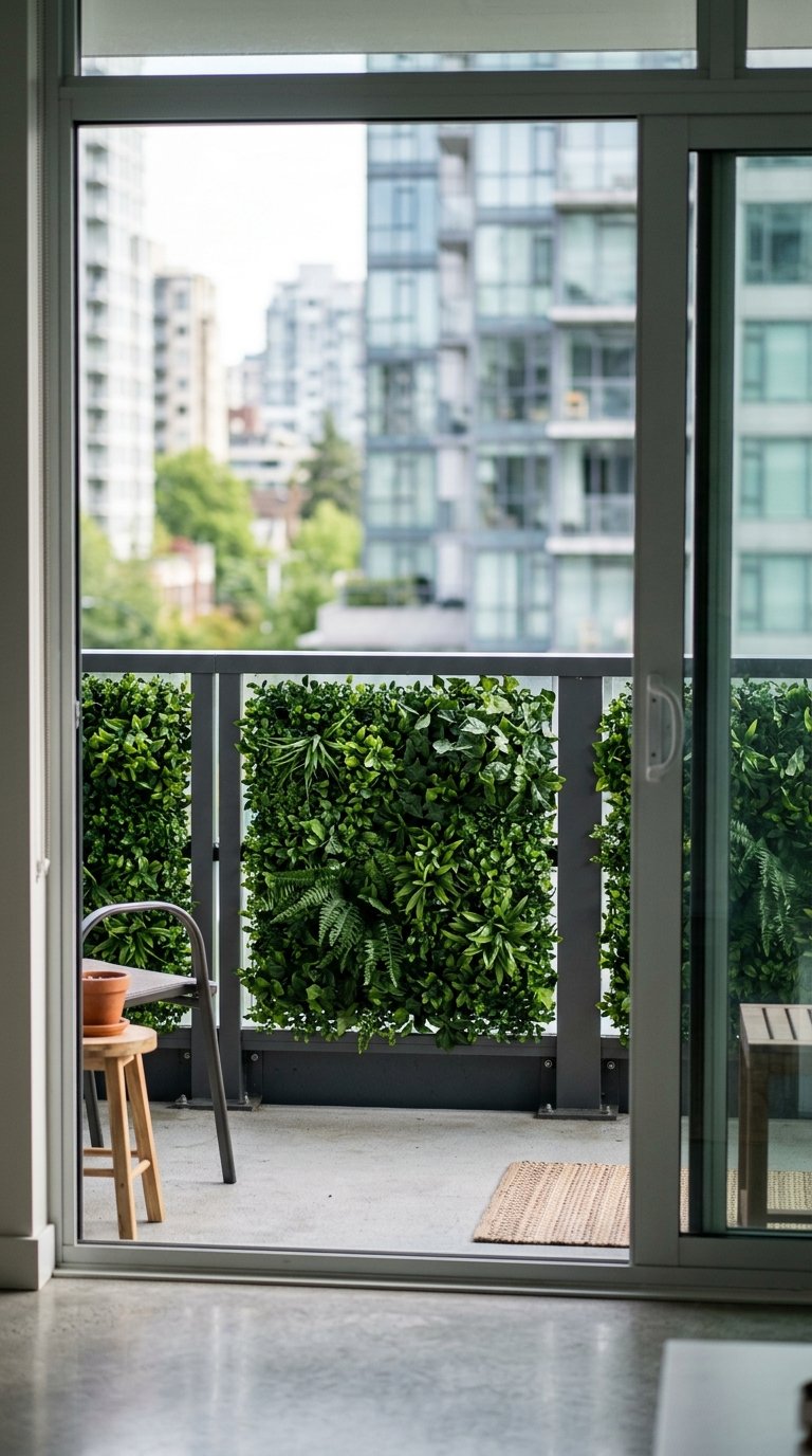 Place a Green Wall Panel of Faux Foliage