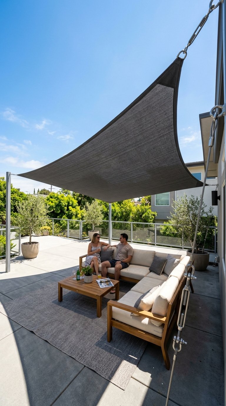 Place a Shade Sail Above the Primary Seating