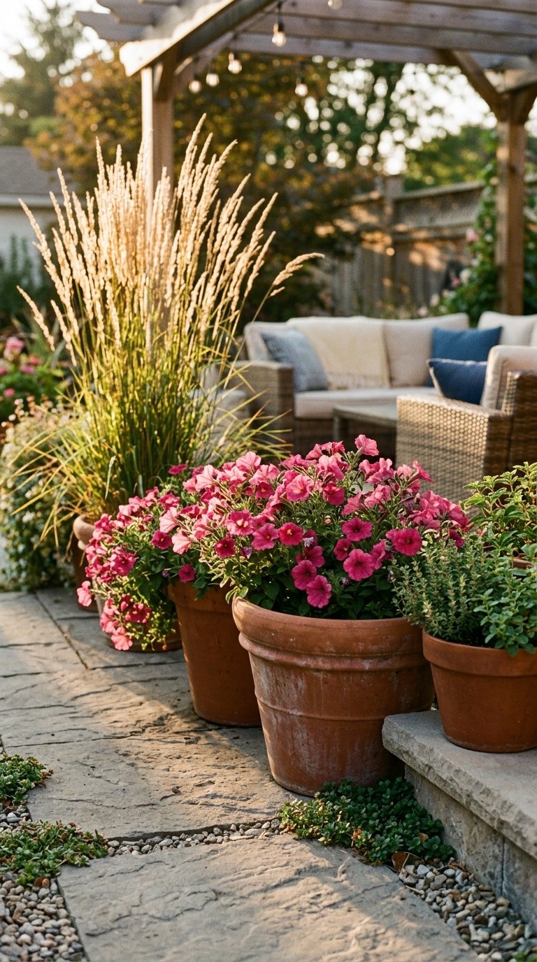 Plant Container Gardens Around the Perimeter